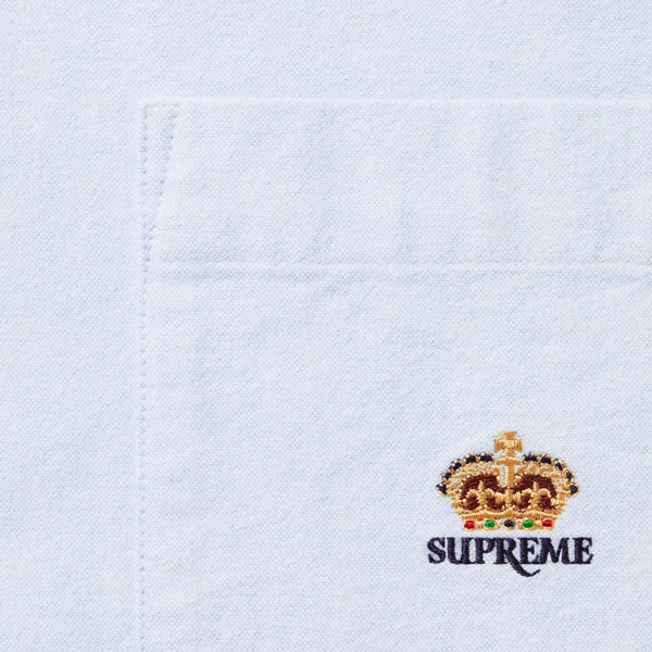 Supreme Loose Fit Flannel Oxford Shirt - Light Blue (front)