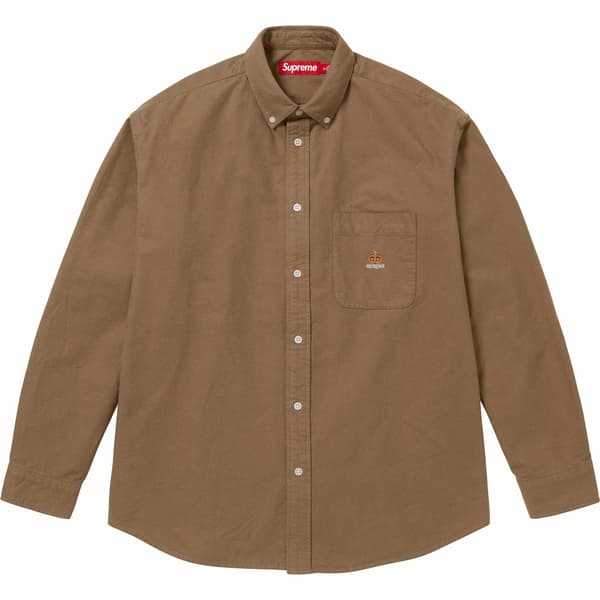 Supreme Loose Fit Flannel Oxford Shirt - Light Brown (front)