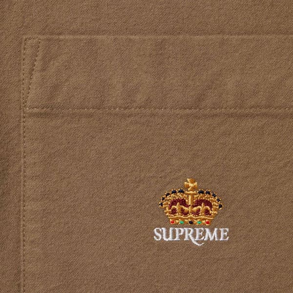 Supreme Loose Fit Flannel Oxford Shirt - Light Brown (front)