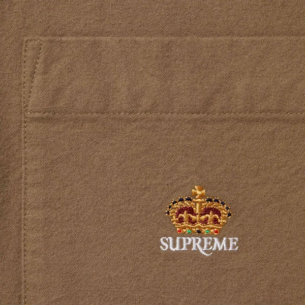 Supreme Loose Fit Flannel Oxford Shirt - Light Brown (front)