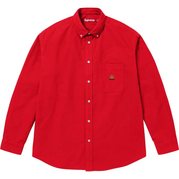 Supreme Loose Fit Flannel Oxford Shirt - Red (front)