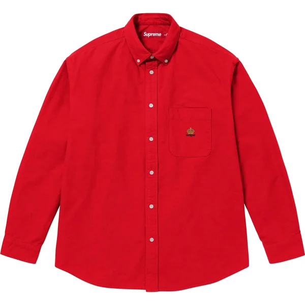 Supreme Loose Fit Flannel Oxford Shirt - Red (front)