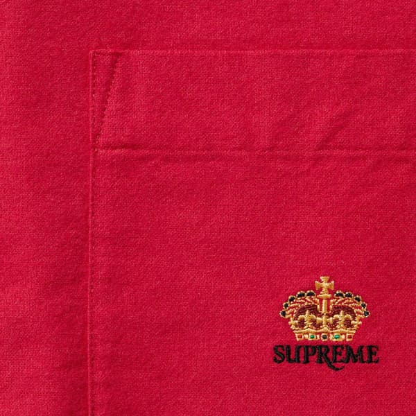 Supreme Loose Fit Flannel Oxford Shirt - Red (front)