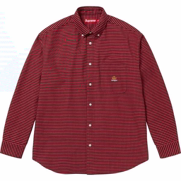 Supreme Loose Fit Flannel Oxford Shirt - Red Plaid (front)