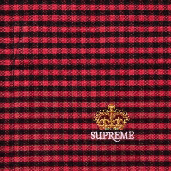 Supreme Loose Fit Flannel Oxford Shirt - Red Plaid (front)