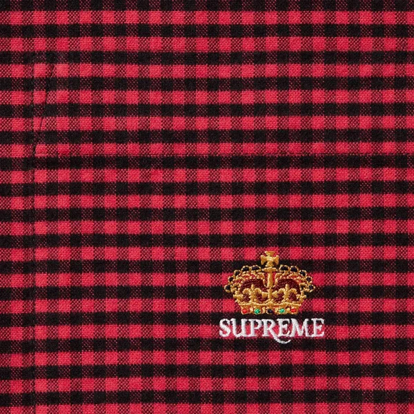 Supreme Loose Fit Flannel Oxford Shirt - Red Plaid (front)