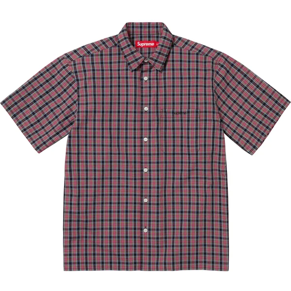 Supreme Loose Fit Mini Plaid S/S Shirt - Black (front)