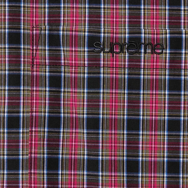 Supreme Loose Fit Mini Plaid S/S Shirt - Black (front)