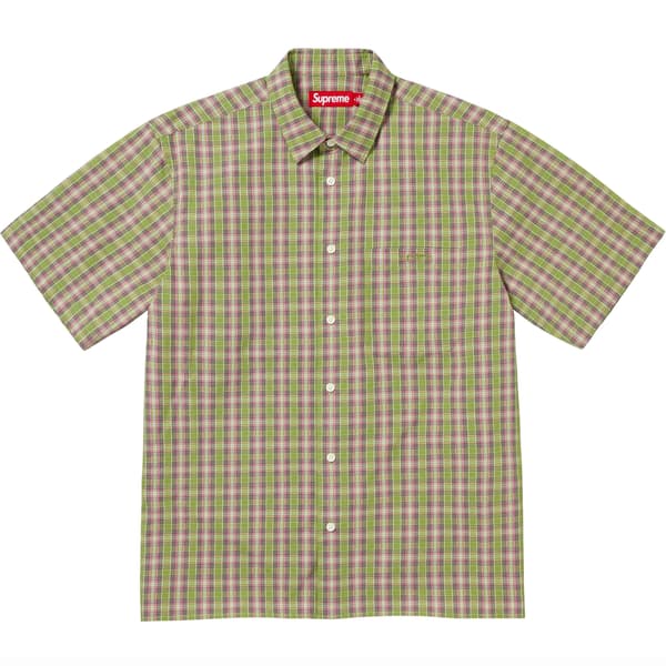 Supreme Loose Fit Mini Plaid S/S Shirt - Green (front)