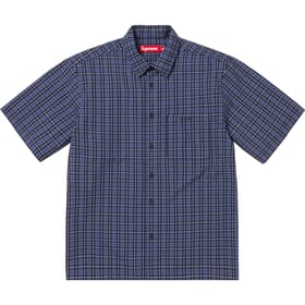 Supreme Loose Fit Mini Plaid S/S Shirt Navy