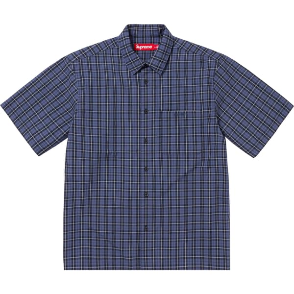 Supreme Loose Fit Mini Plaid S/S Shirt - Navy (front)
