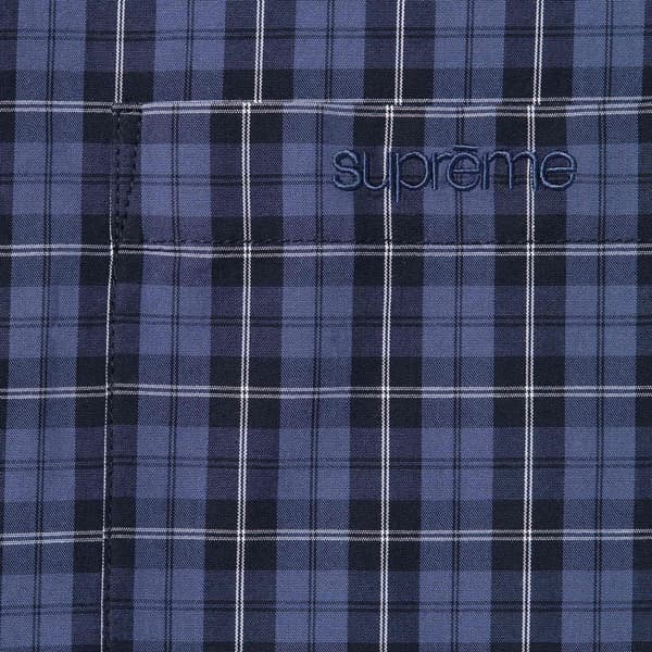 Supreme Loose Fit Mini Plaid S/S Shirt - Navy (front)