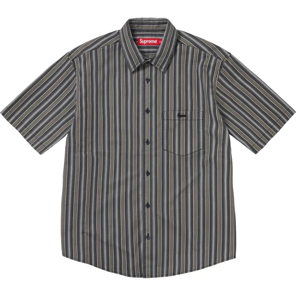 Supreme Loose Fit Multi Stripe S/S Shirt - Black (front)