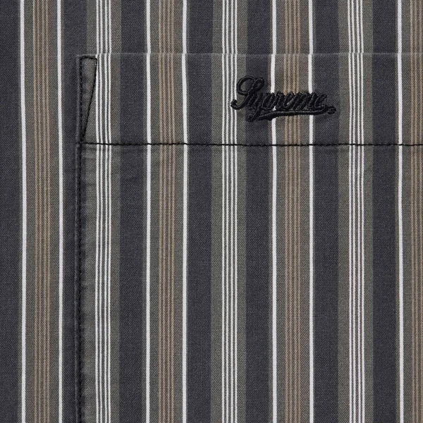 Supreme Loose Fit Multi Stripe S/S Shirt - Black (front)