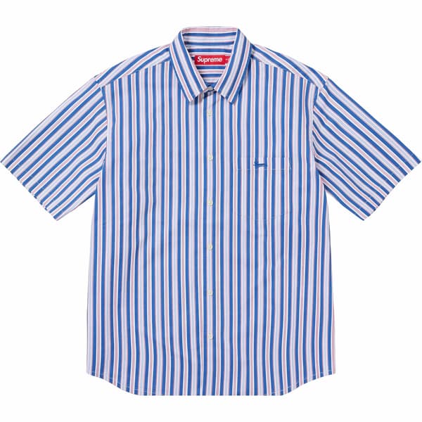 Supreme Loose Fit Multi Stripe S/S Shirt - Blue (front)