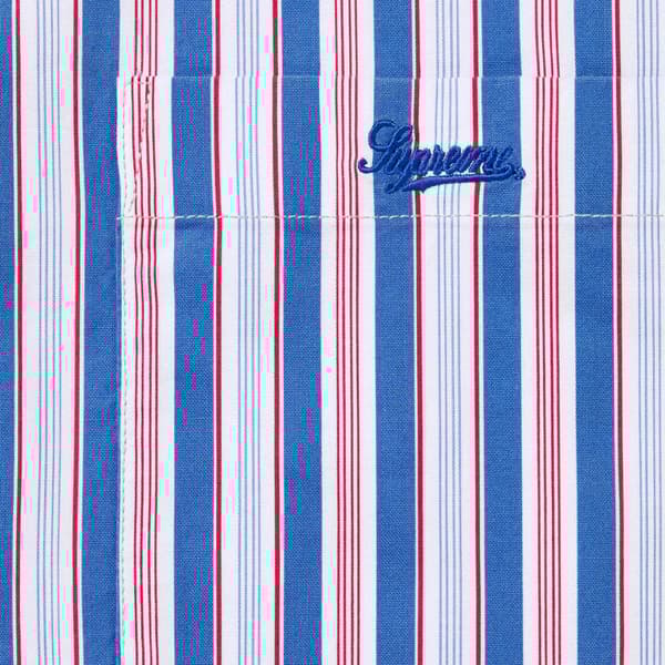 Supreme Loose Fit Multi Stripe S/S Shirt - Blue (front)