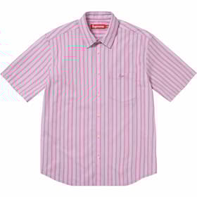 Supreme Loose Fit Multi Stripe S/S Shirt Pink