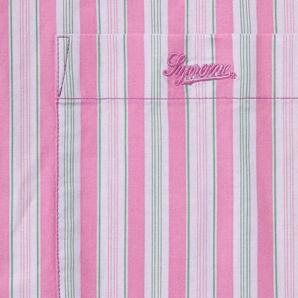 Supreme Loose Fit Multi Stripe S/S Shirt - Pink (front)