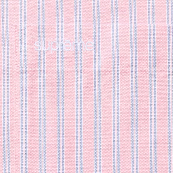 Supreme Loose Fit Oxford S/S Shirt - Pink Stripe (front)