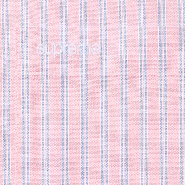 Supreme Loose Fit Oxford S/S Shirt - Pink Stripe (front)