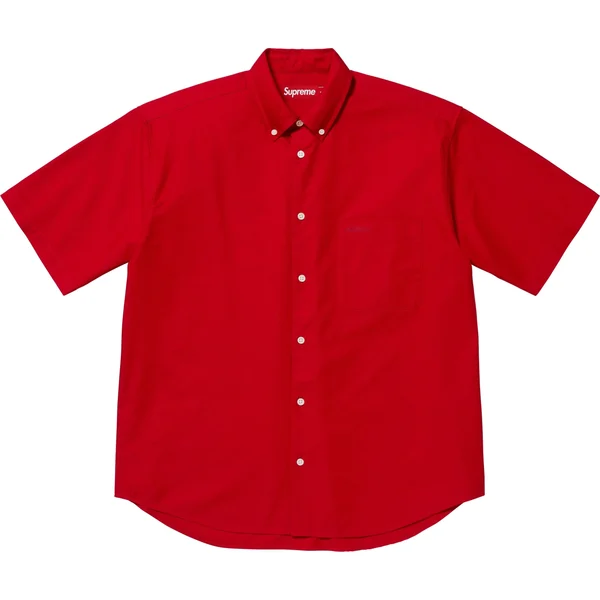 Supreme Loose Fit Oxford S/S Shirt - Red (front)