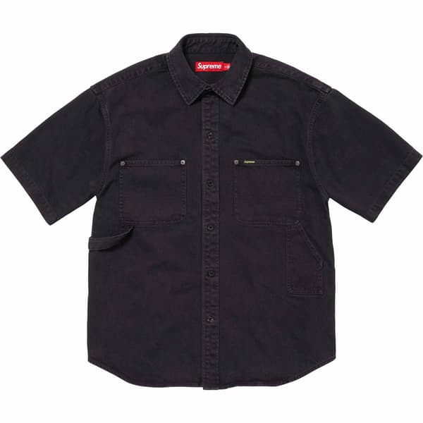 Supreme Loose Fit S/S Denim Painter Shirt - Black (front)