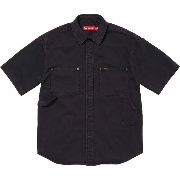 Supreme Loose Fit S/S Denim Painter Shirt - Black (front)