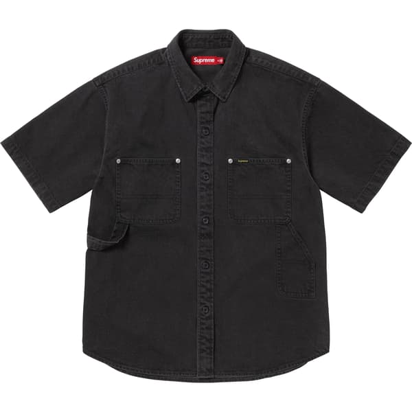 Supreme Loose Fit S/S Denim Painter Shirt - Black (front)