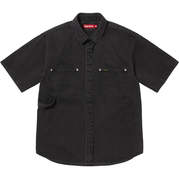 Supreme Loose Fit S/S Denim Painter Shirt - Black (front)