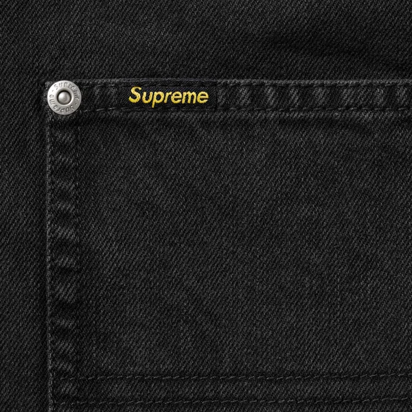 Supreme Loose Fit S/S Denim Painter Shirt - Black (front)