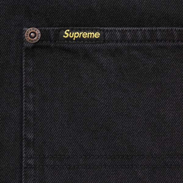 Supreme Loose Fit S/S Denim Painter Shirt - Black (front)