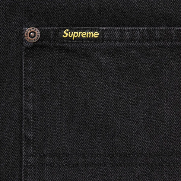 Supreme Loose Fit S/S Denim Painter Shirt - Black (front)