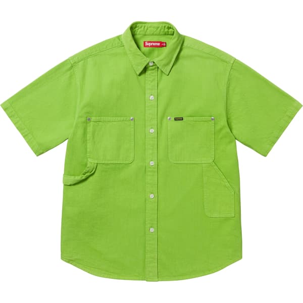 Supreme Loose Fit S/S Denim Painter Shirt - Green (front)