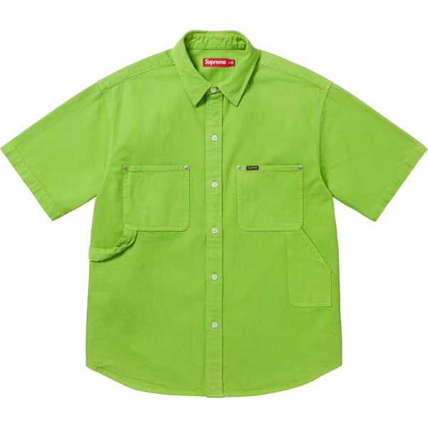 Supreme Loose Fit S/S Denim Painter Shirt - Green (front)