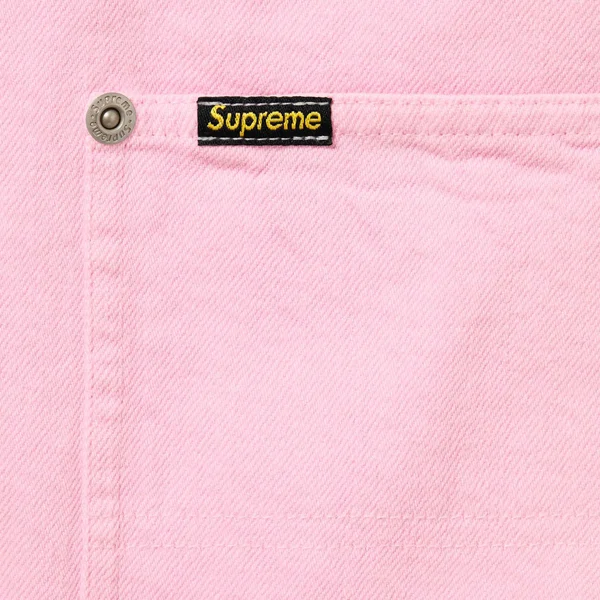 Supreme Loose Fit S/S Denim Painter Shirt - Pink (front)