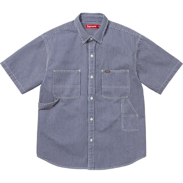 Supreme Loose Fit S/S Denim Painter Shirt - Stripe (front)