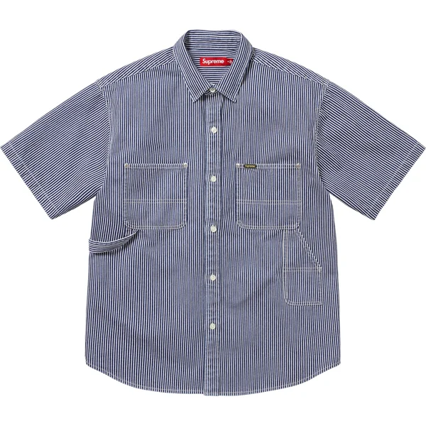Supreme Loose Fit S/S Denim Painter Shirt - Stripe (front)