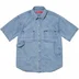 Supreme Loose Fit S/S Denim Painter Shirt - Washed Blue (front)