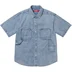 Supreme Loose Fit S/S Denim Painter Shirt - Washed Indigo (front)