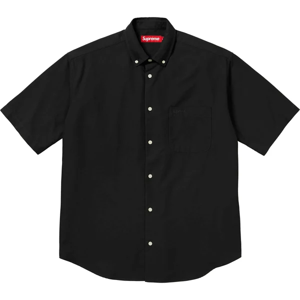 Supreme Loose Fit S/S Oxford Shirt - Black (front)