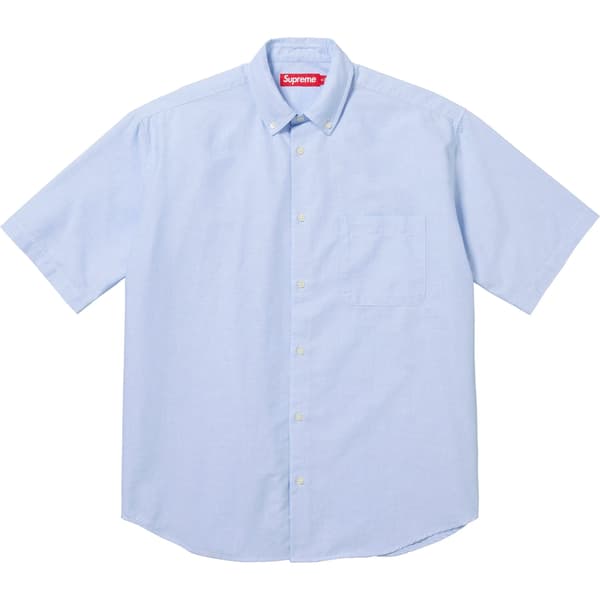 Supreme Loose Fit S/S Oxford Shirt - Light Blue (front)
