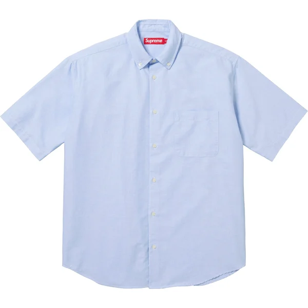 Supreme Loose Fit S/S Oxford Shirt - Light Blue (front)