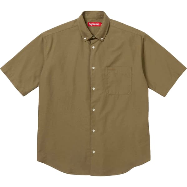 Supreme Loose Fit S/S Oxford Shirt - Olive (front)