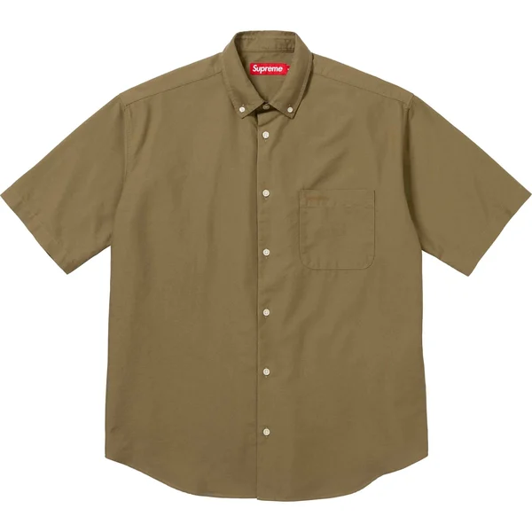 Supreme Loose Fit S/S Oxford Shirt - Olive (front)