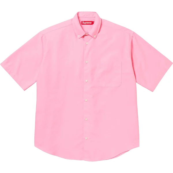 Supreme Loose Fit S/S Oxford Shirt - Pink (front)