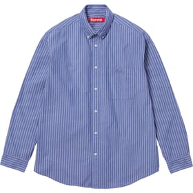 Supreme Loose Fit Stripe Shirt Blue