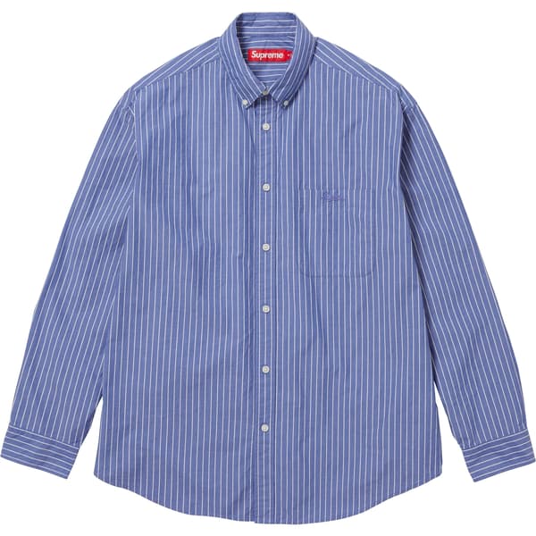 Supreme Loose Fit Stripe Shirt - Blue (front)