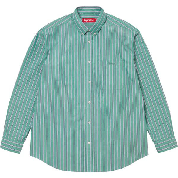 Supreme Loose Fit Stripe Shirt - Green (front)
