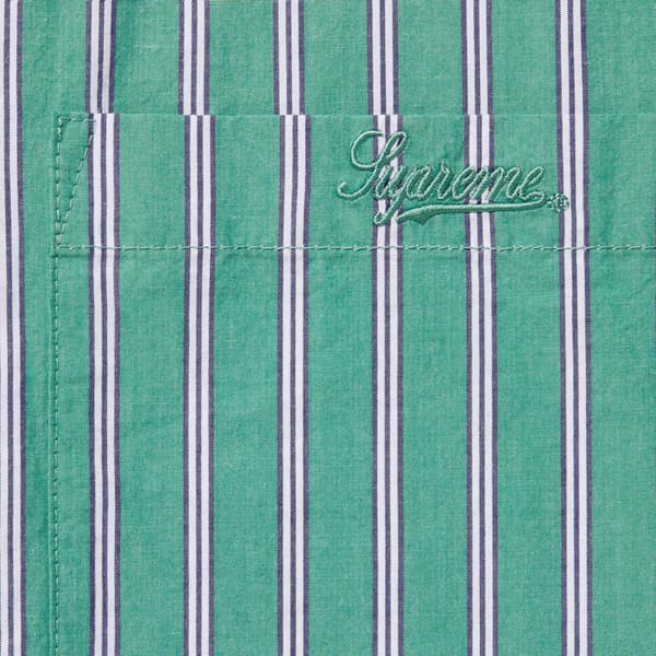 Supreme Loose Fit Stripe Shirt - Green (front)