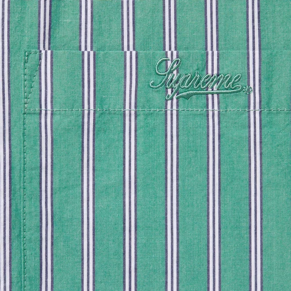 Supreme Loose Fit Stripe Shirt - Green (front)